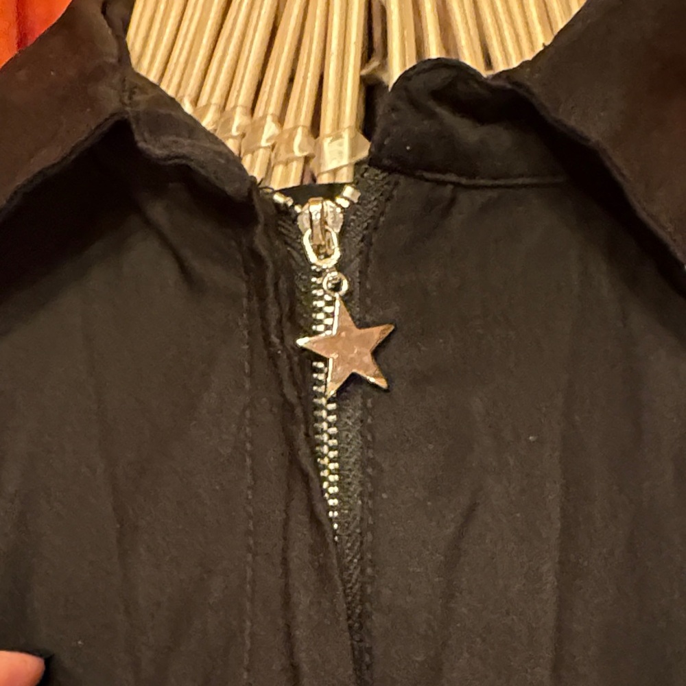 Black Western Jumpsuit with White Accents - Picture 4 of 5